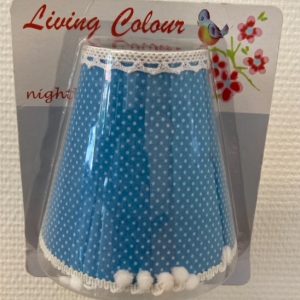 Nachtlampje met stekker blauw gestipt kapje