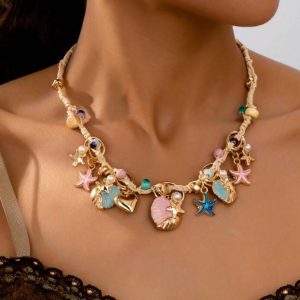 Prachtige kleurijke schelpen ketting