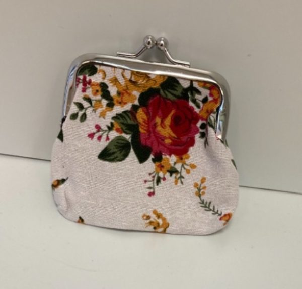 Vintage portomonee wit met rozen