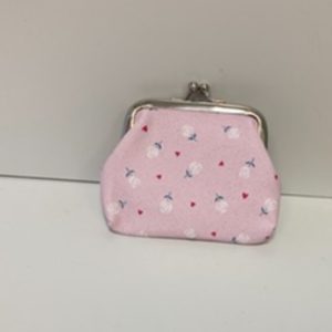 Vintage portomonee roze met bloemetjes