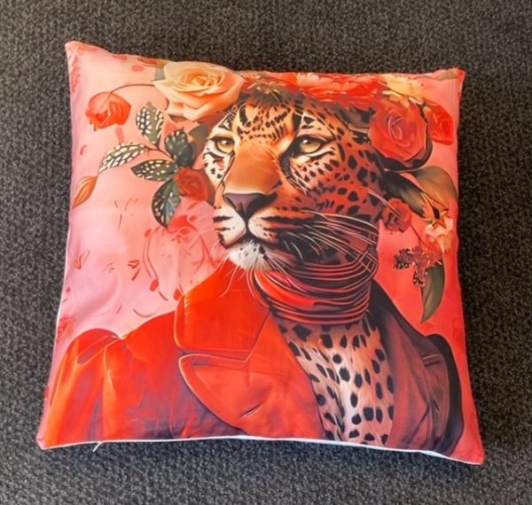 Mooi kussen met tijgerprint geel - Afbeelding 3