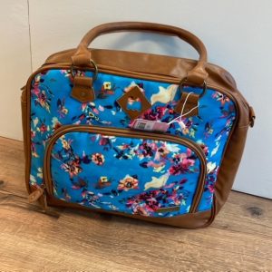 Leuke en ruime tas blauw met print