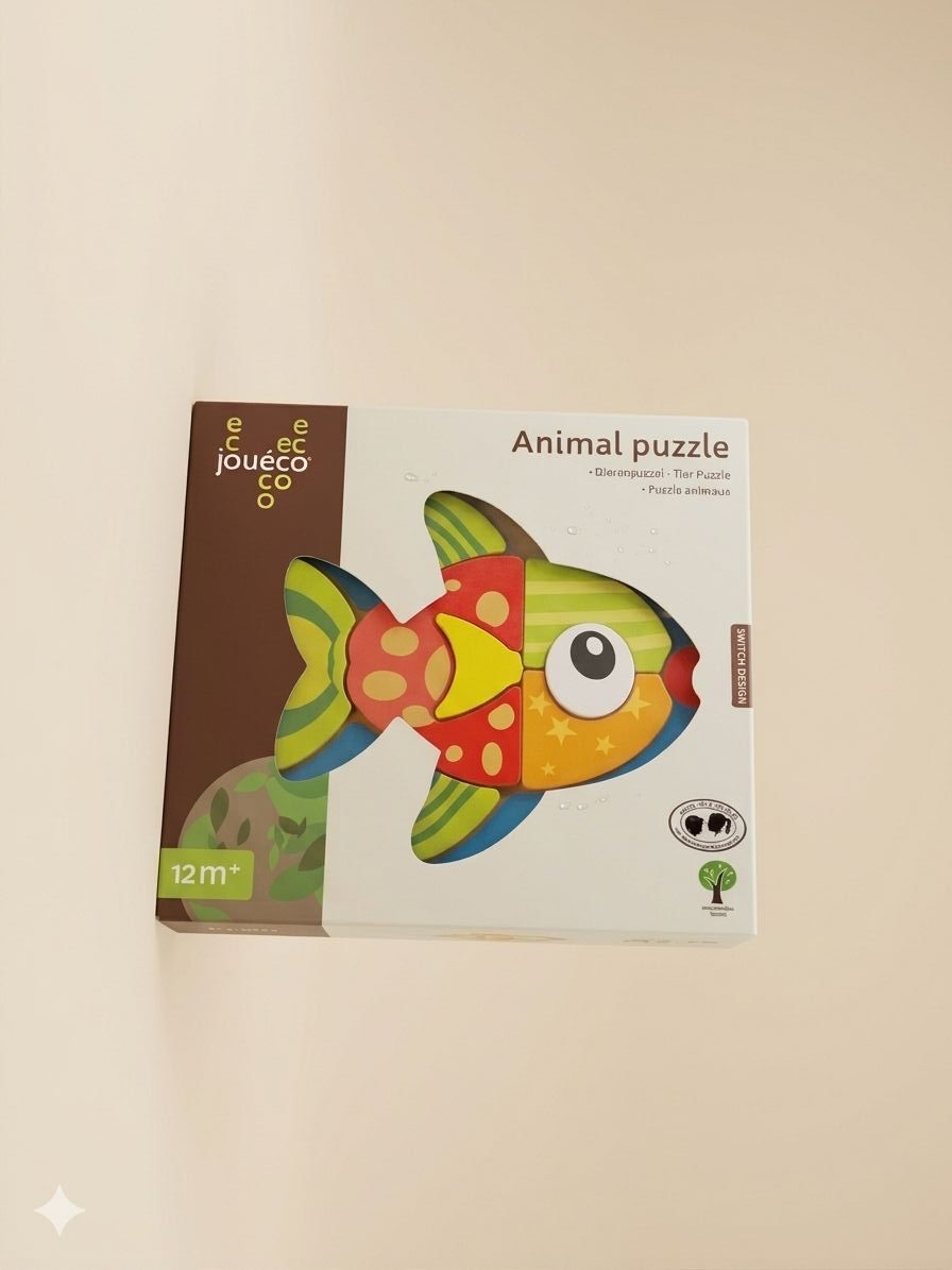 Educatief speelgoed puzzel in de vorm van een vis