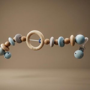 Houten kinderwagenspanner van Hess blauw