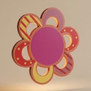 Houten kinderkamer lamp Bloem