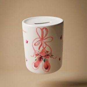 Spaarpot  van Atelier Pierre met print van ballerina schoentjes